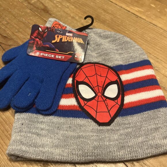 Spiderman Hat , With Gloves Spider-man 2 Pc. Brand New With Tags Berkshire - Picture 1 of 1